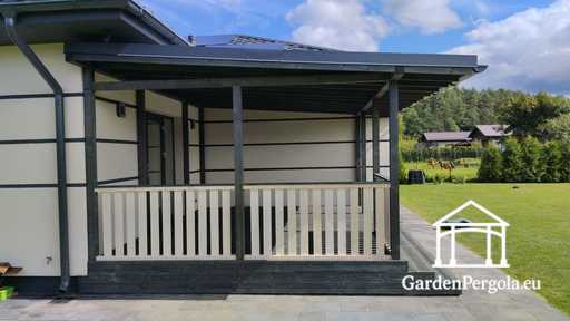 Premium Donkergrijs Tuinpaviljoen Luifel met Metalen Dak 4x6m