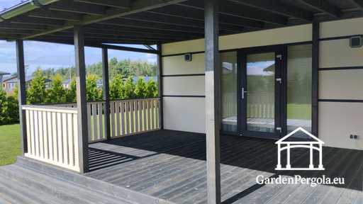 Premium Donkergrijs Tuinpaviljoen Luifel met Metalen Dak 4x6m