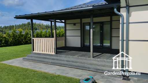 Premium Donkergrijs Tuinpaviljoen Luifel met Metalen Dak 4x6m