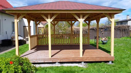 4x4.5m Houten Tuinpaviljoen — Gezellig, Ruim en Perfect voor Ontspanning Buiten