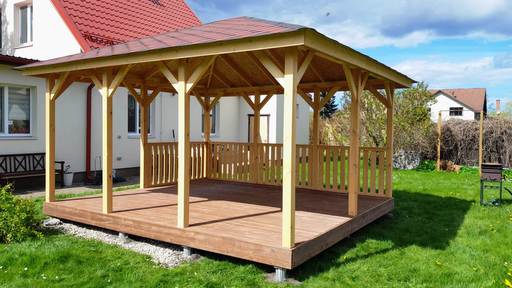 4x4.5m Houten Tuinpaviljoen — Gezellig, Ruim en Perfect voor Ontspanning Buiten - garden gazebo pergola