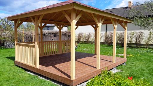 4x4.5m Houten Tuinpaviljoen — Gezellig, Ruim en Perfect voor Ontspanning Buiten