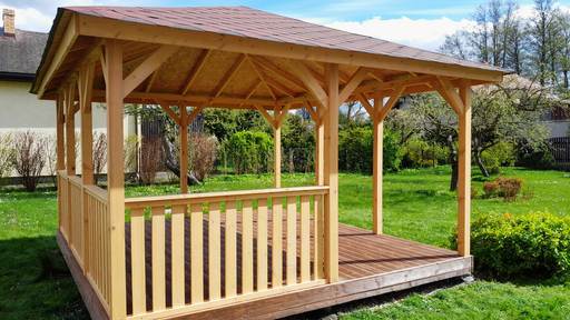 4x4.5m Houten Tuinpaviljoen — Gezellig, Ruim en Perfect voor Ontspanning Buiten
