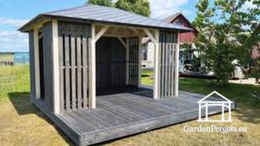 3x4 m houten prieel - garden gazebo pergola