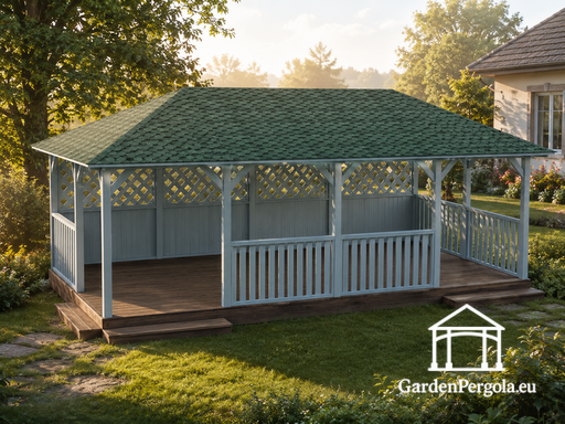 4x8 m houten tuinhuisje - garden gazebo pergola