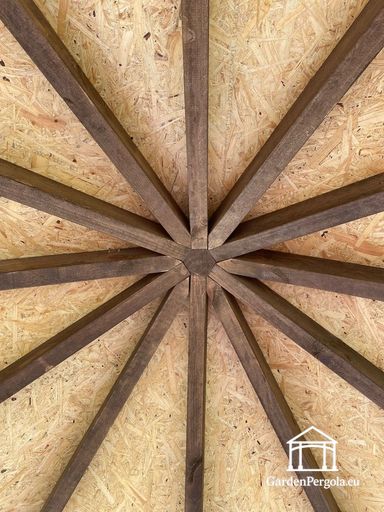 Zeshoekige Houten Tuinpaviljoen met Shingledak — Gezellig, Praktisch en Natuurlijk Elegant