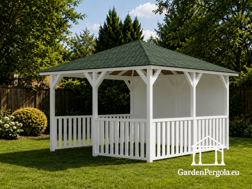 4x4 m Houten Tuinpaviljoen — Open Buitenverblijf Zonder Vloer - garden gazebo pergola